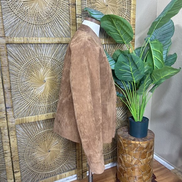 Womens Reversible Leather Jacket Brown Snakeskin Suede Size Medium - Picture 8 of 10